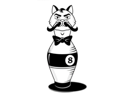 Skittle Cat B/W black character game illustration illustrator shadow white