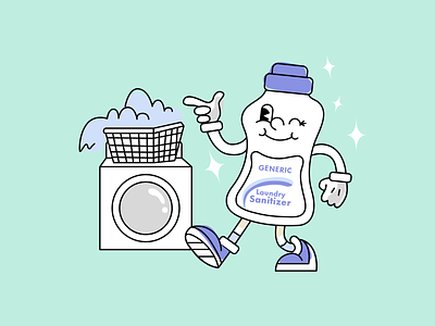 Laundry Sanitizer character detergent illustration laundry sanitizer