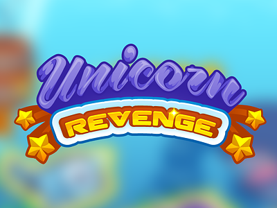 Unicorn Revenge Logo game gold ios logo purple revenge shooting stars stars unicorn