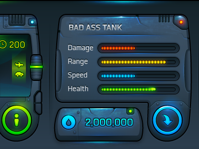 Scrapped Game Ui buttons game lights sci fi ui