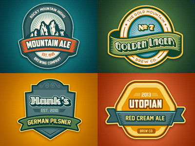 Retro Labels or Logos Pack animated beer creative market gif label labels logo logos ribbon typography vintage