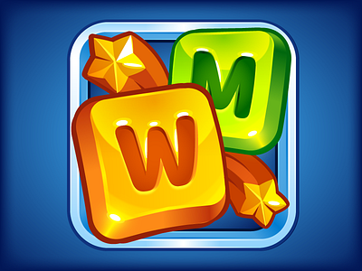 Word Morph App Icon app icon game ios letters stars word game