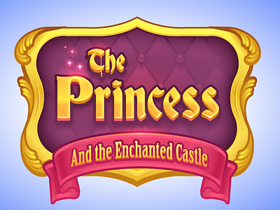 Princess Logo castle gold logo princess ribbon
