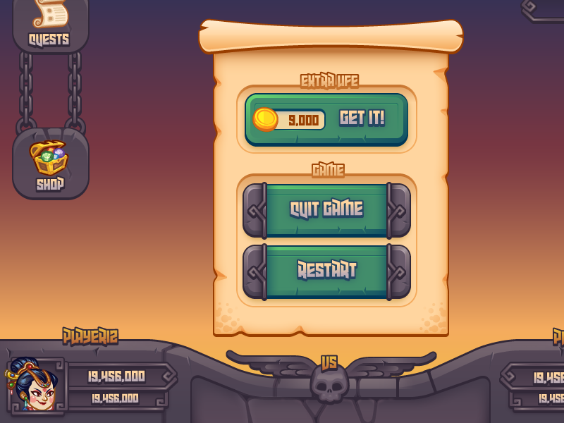 game user interface design examples