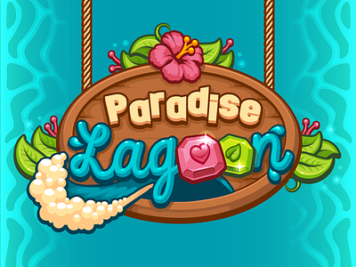 Ultimate Casual Game Ui Kit Logo game leaves logo paradise ropes water wave wood