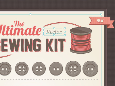 Screenshot: the ultimate (vector) sewing kit retro ribbon sewing stitches