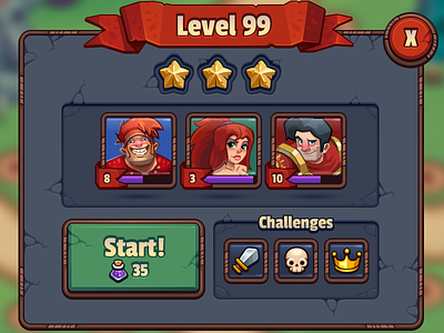 Legends TD UI Style Development game mobile mobile game strategy tower defense ui vector