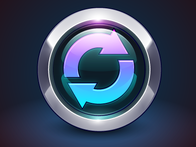 Git Sync app app icon blue button sync chrome git glass shiny silver