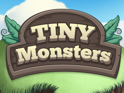Loading Screen Logo app leaves logo tiny monsters vector