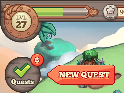 Monsters HUD hud ios mobile quest social game tiny monsters