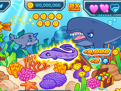unicorn run water level caustics coral eel fish game narwhal ocean sea underwater water whale
