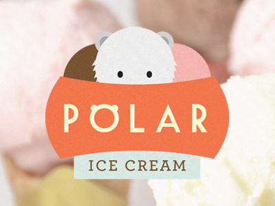 Polar Ice Cream bear branding cold ice cream illustrator logo parlour polar scoops