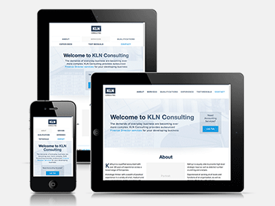 Responsive Web Design for KLN Consulting logo design responsive web design