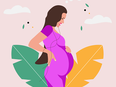 Pregnant Girl Vector