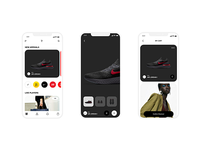 RVO App - Item Screens clean interaction design ios mobile nike product design prototyping simple ui uiux ux white
