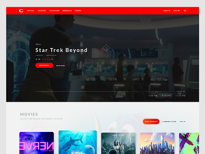 Caribbean Cinemas Home - Movie WebApp uiux web design