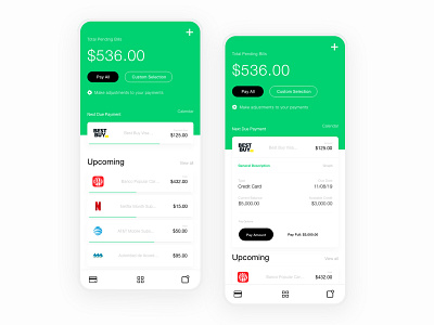 Payst Home Screen apple cards clean green mobile payment payment app payment method product design simple ui uiux