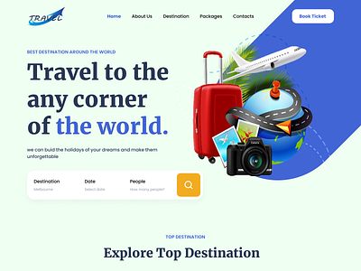 Travel Website UI Design design figma travel ui wesite