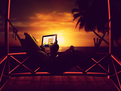 Chilling Sunday caribbean illustration photoshop sunset vectors