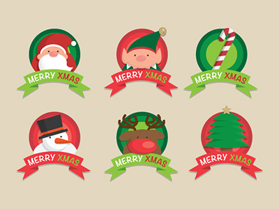 New Christmas Icon Set candy cane elf illustration illustrator reindeer santa claus snowman vectors