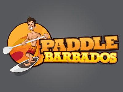 Paddle Barbados Logo barbados beach board character identity illustration illustrator logo paddle surf