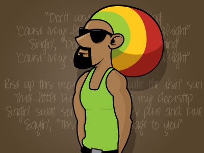 RASTA caribbean character illustration irie marley rasta reggae vectors