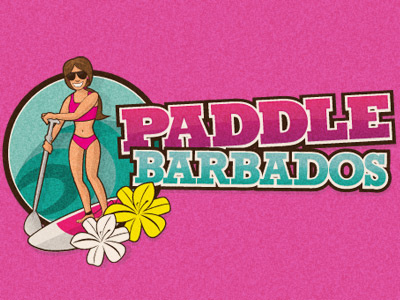 Paddle Barbados Woman barbados beach character girl illustration logo paddle sup surf