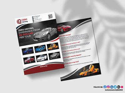 Zero Driving Experience - Car Rent Flyer Design 2 side flyer design corporate design design fantastic flyer design graphic graphic design logo mordern design printed design unique design