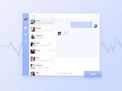 Instant Messenger UI app clean interface message minimalist pure ui ux web