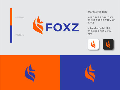 Foxz Design Logo abstract logo app branding design design logo for sale fox graphic design identity logo logofox minimalist sell simple
