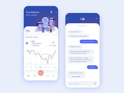 Nub - cryptocurrency app app appdesign clean colour design gradient illustration ui ux