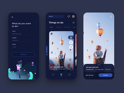 Ethos App app appdesign blue clean colour dark app dark mode dark theme dark ui illustration interface ui ux