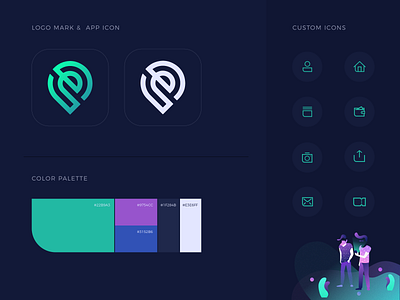 Ethos App - Identity app app icon app icon design app icons app logo appdesign blue colorful colour colour palette darkmode events gradient icon set icons icons design location app location pin logo