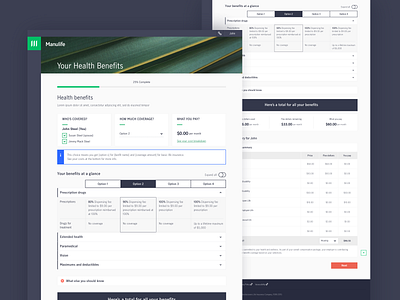 Manulife - Manage My Benefits web experience