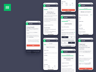 Manulife - Digital forms designsystem financial services insurance company new brand responsive ui ux web
