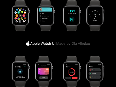 Apple Watch | UXUI alarm apple apple watch applewatch cards digital watch fitness health ios payment time ui watch ui watchos wearables