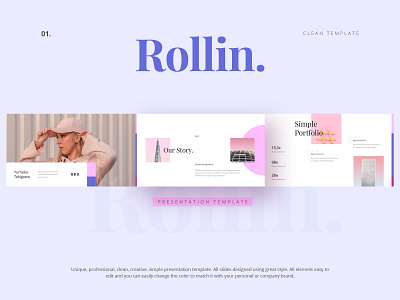 Rollin Presentation Design branding design fashion keynote powerpoint powerpoint templates typogaphy typography ui