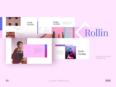 Rollin Presentation Design branding design fashion minimal pastel color powerpoint powerpoint templates typogaphy typography ui