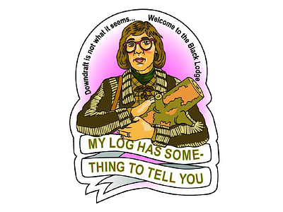 Log Lady branding illustration log lady sticker stickers twin peaks