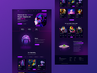 NFT Landing Page-Dark 3d 3d app 3d assets art graphic design landing page layout design logo desin mobile apps nft ui uiux ux visual design web design web site design