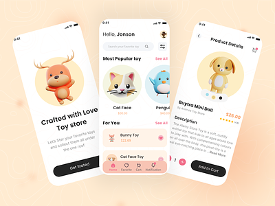 Mobile App: Kids Toy Shop Ui Design