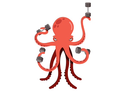Pulpo Desafío Mancuerna 2019 competition costa rica crossfit diego dumbbell illustration madrigal mancuerna octopus pulpo