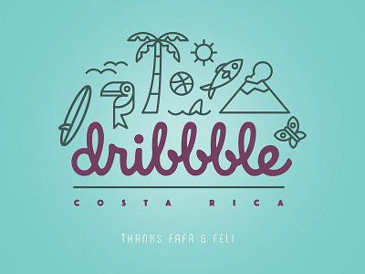 Hello Dribble! caribe diego diego madrigal diegomalabar icons illustration madrigal rica costa tiquicia tropical
