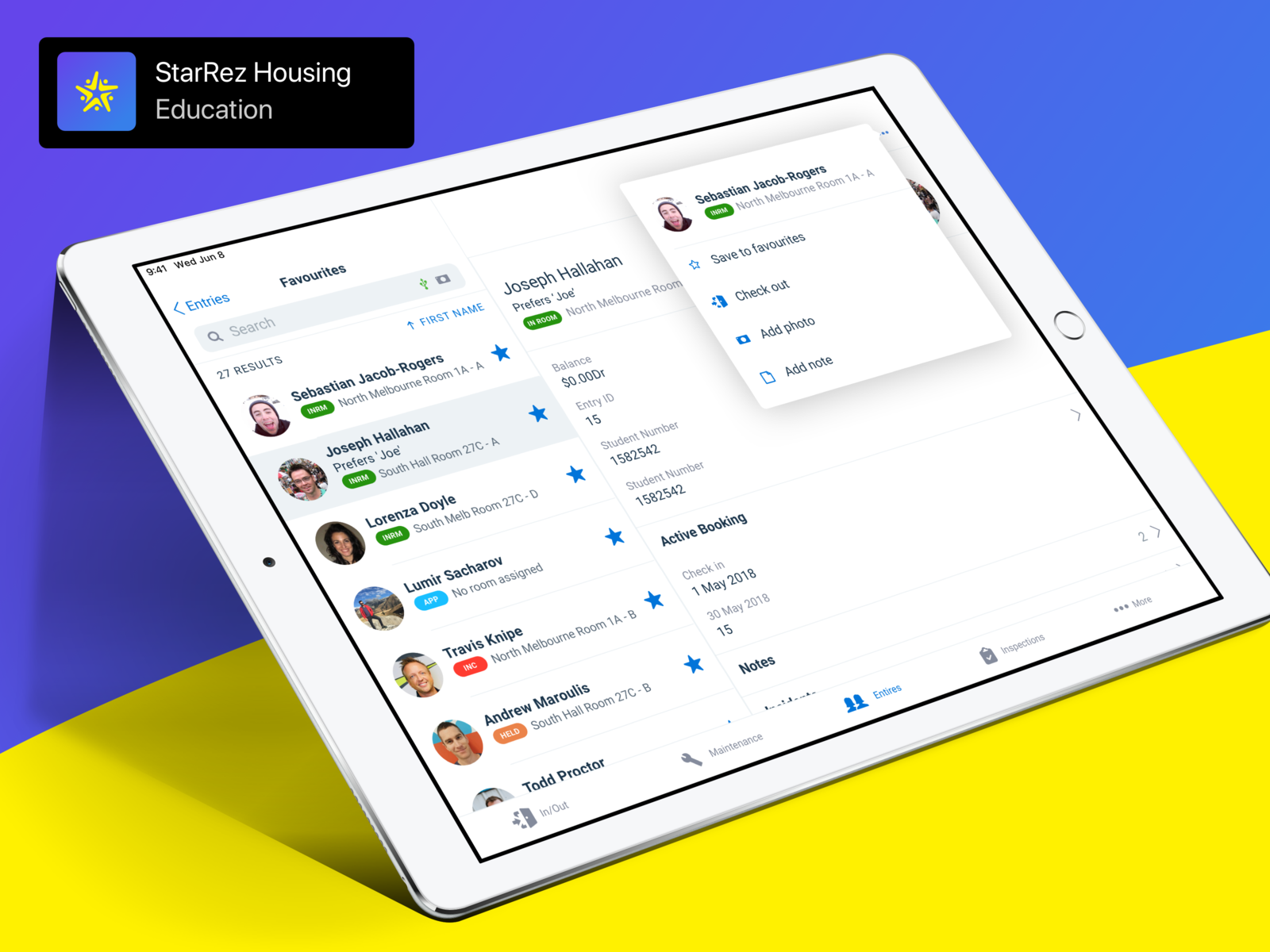 StarRez Housing Tablet by josephhallahan on Dribbble