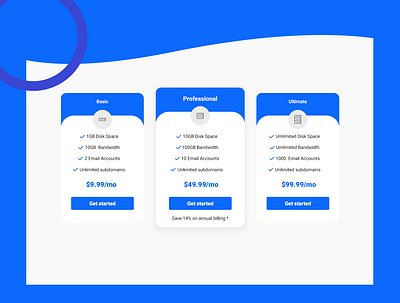Pricing Table ui