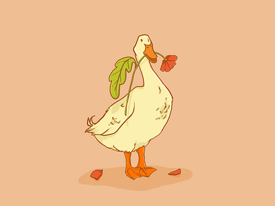 Duck Holding a Flower animation design graphic design illustration