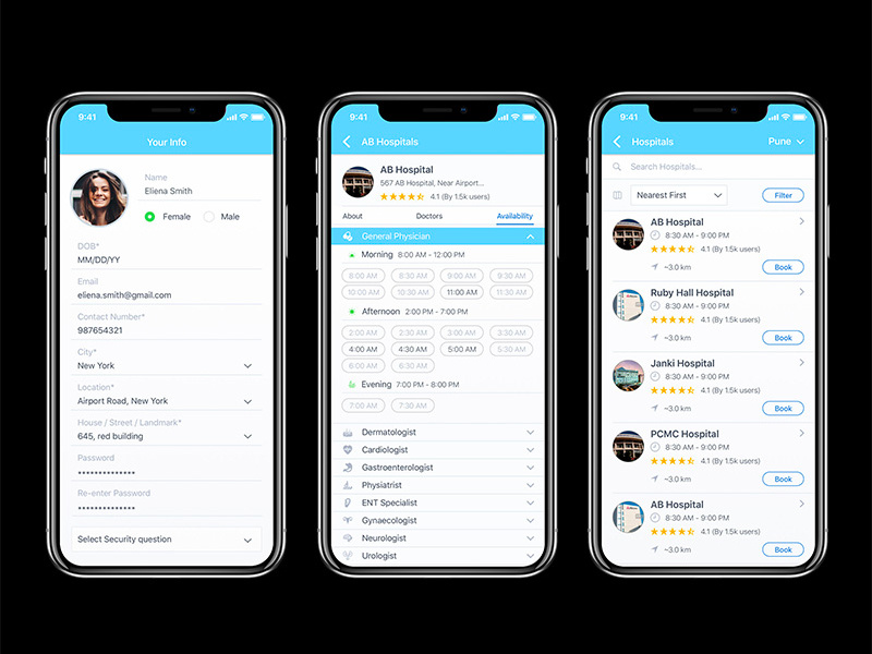 Mockup appointment health appointment app hospital app