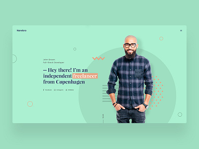 Hero Page for Personal Website design developer fashion freelancer hero landing personal screen theme website wordpress