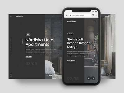 Creative portfolio WordPress Theme architecture interior mobile