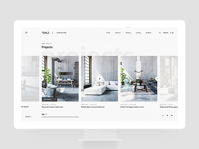 Ohio concept - project page clean design interior minimal portfolio showcase ui web